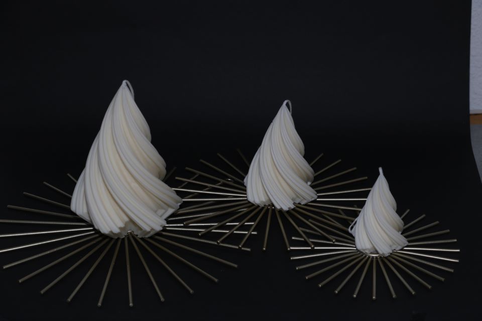 Vela de Navidad conjunto de tres árboles | Anxanar Natural