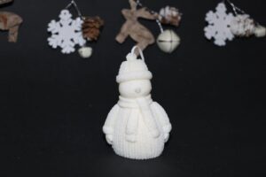 Vela de Navidad muñeco de nieve | Anxanar Natural