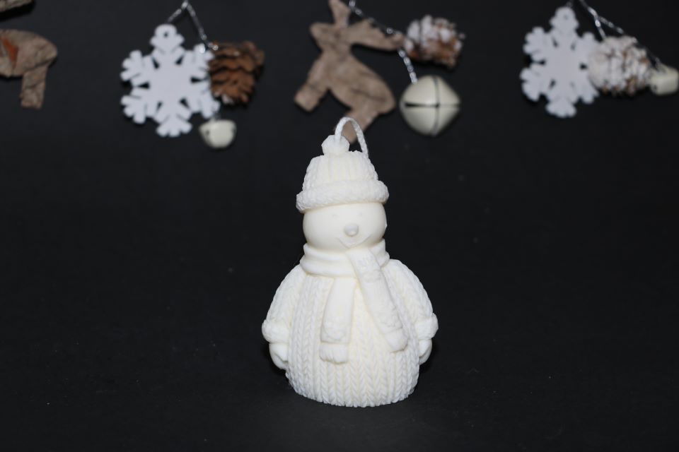Vela de Navidad muñeco de nieve | Anxanar Natural